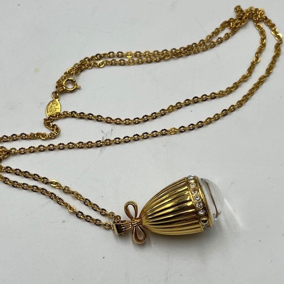 Joan Rivers Vintage Gold Tone Watch Pendant Crystal Egg Shape Necklace Works‎ main image 14